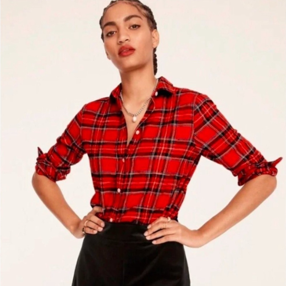 J. Crew Classic-fit Flannel Button Down in Good Tidings Plaid
